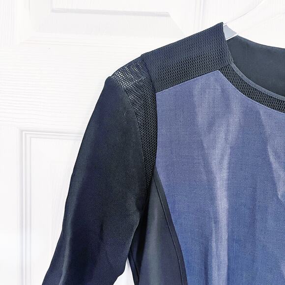 Elie Tahari Wool Blend Sheath Dress with Mesh Inserts - Picture 2 of 8